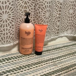 Philosophy hula girl shampoo, shower gel, bubble bath, and body lotion